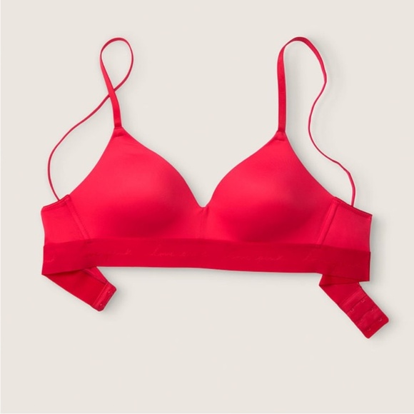 PINK WEAR EVERYWHERE WIRELESS LIGHTLY-LINED BRA RED - Picture 1 of 7